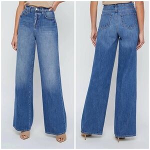 NWT L’Agence Alicent High Rise Wide Leg Brentwood Medium Wash Sz 23